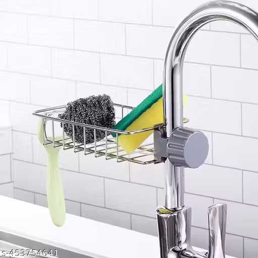 Stainless Steel Sink Soap Holder & Faucet Organizer | Rust-Proof Kitchen Storage Rack