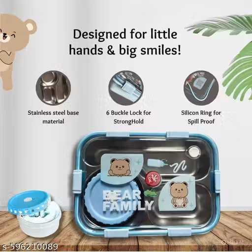 Premium 3-Compartment Thermal Lunch Box | Leak-Proof & Insulated for Kids & Adults